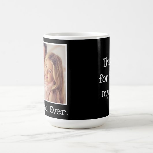 Cool Bester Vater je Foto Personalisiert Schwarz-w Kaffeetasse (Mittel)