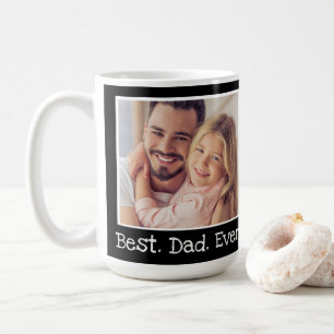 Cool Bester Vater je Foto Personalisiert Schwarz-w Kaffeetasse