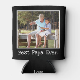 Cool Bestes Papa je Foto Personalisiert Black Ca Dosenkühler