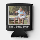 Cool Bestes Papa je Foto Personalisiert Black Ca Dosenkühler (Rückseite)