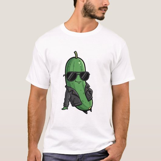 Cool Biker Cucumber T-Shirt (Vorderseite)
