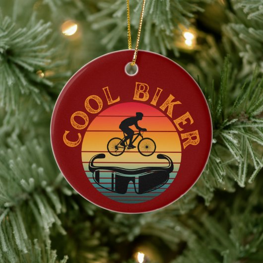 Cool Biker Sonnenbrille Keramik Ornament (Baum)