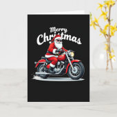 Cool Biker Weihnachtskarte Schwarzer Hintergrund Karte (Gelbe Blume)