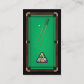 Cool Billiard Hall Theme Business Cards Visitenkarte (Rückseite)