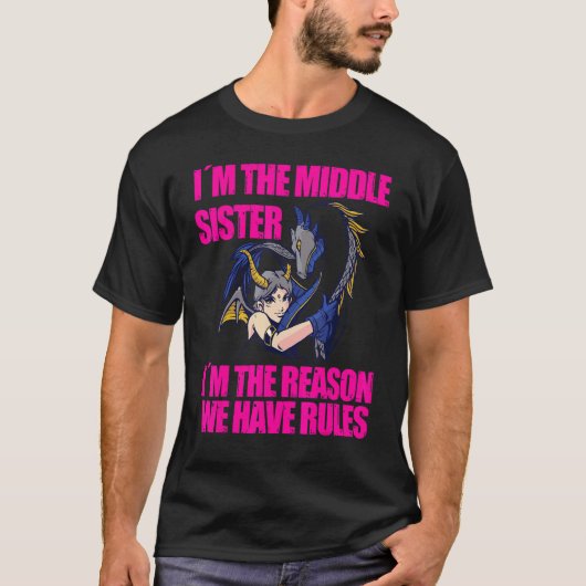 Cool bin ich die Mittlere Schwester, die sich für T-Shirt (Vorderseite)
