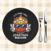 Cool Birthday Boy with Basketball Theme Pappteller