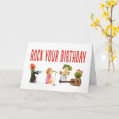 Cool Birthday for Vegetarian - Rock Music Lover Karte (Gelbe Blume)