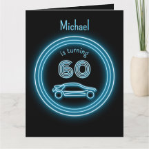 Cool Black and Neon Look Blue Racecar für Männer