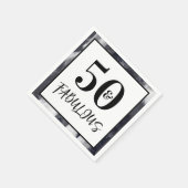 Cool Black and white 50 and Fabulous Birthday Serviette (Ecke)