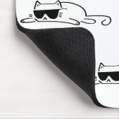 Cool Black and White Cat with Sunglasses Mousepad (Ecke)