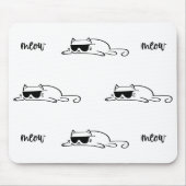 Cool Black and White Cat with Sunglasses Mousepad (Vorne)
