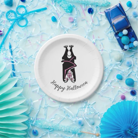 Cool Black BAT - Happy Halloween - Party Pappteller (Party)
