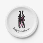 Cool Black BAT - Happy Halloween - Party Pappteller (Vorderseite)