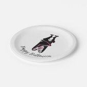 Cool Black BAT - Happy Halloween - Party Pappteller (Schrägansicht)