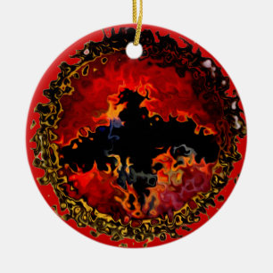 Cool Black Bat Modern Keramik Ornament