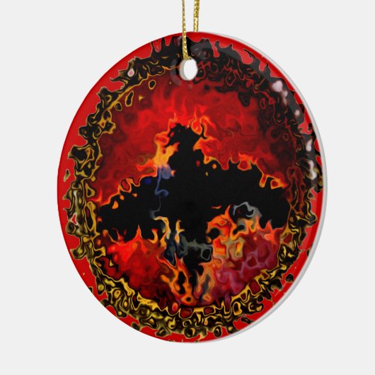 Cool Black Bat Modern Keramik Ornament (Links)