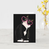 Cool Black Cat Kitten Red Heart Gles Happy Valenti Karte (Gelbe Blume)
