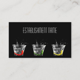 Cool Black Contemporary Cocktail Bar Business Card Visitenkarte