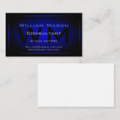 Cool Black & Dark Blue Monogram - Visitenkarte (Vorne/Hinten)