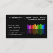 Cool Black Equalizer DJ Business Card Visitenkarte (Rückseite)