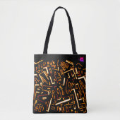 Cool Black Gold Groovy Tasche (Vorderseite)