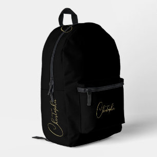 Cool Black Gold Monogram Men - Ihr Notebook für Fr Bedruckter Rucksack