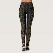 Cool Black Gold Paisley Leggings (Rückseite)
