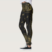 Cool Black Gold Paisley Leggings (Links)
