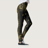 Cool Black Gold Paisley Leggings (Rechts)
