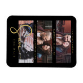 Cool Black Golden Romantic Wedding 3 Multi Photos Magnet (Horizontal)
