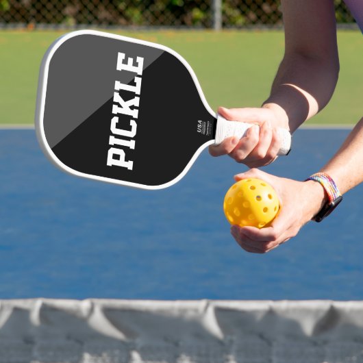 Cool Black Gray Bold Diagonal Slice Niedliches Mot Pickleball Schläger (InSitu)