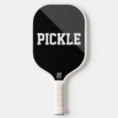 Cool Black Gray Bold Diagonal Slice Niedliches Mot Pickleball Schläger (Vorderseite)