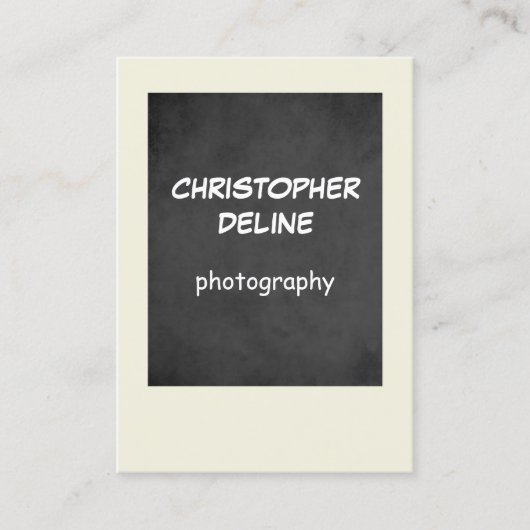 Cool Black Gray Foto Fotografie Visitenkarte (Vorderseite)