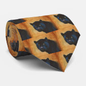 Cool Black Jaguar Panther Wildlife Big Cat Krawatte (Gerollt)