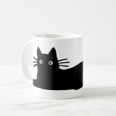 Cool Black Kitty Cat Fun Feline Lover Niedlich Kaffeetasse (Vorderseite Links)