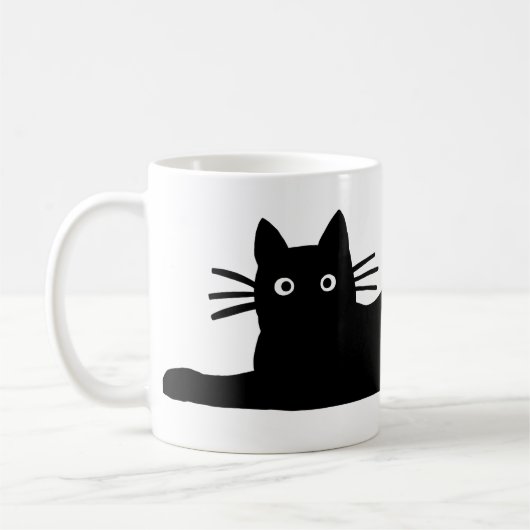 Cool Black Kitty Cat Fun Feline Lover Niedlich Kaffeetasse (Links)