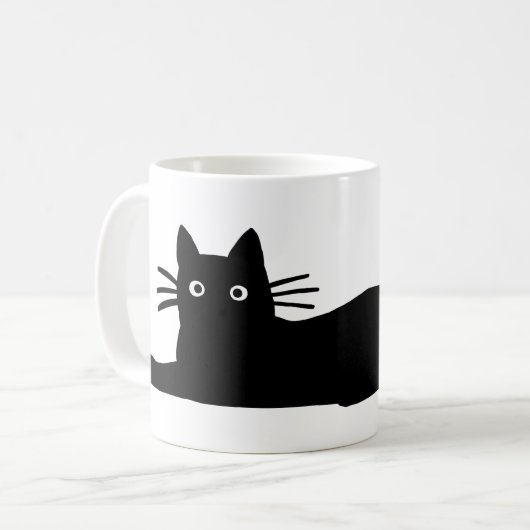 Cool Black Kitty Cat Purfect Feline Lover Kaffeetasse (Vorderseite Links)