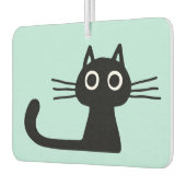Cool Black Kitty Cat | Whimsistische Tierart Autolufterfrischer (Links)