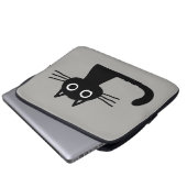 Cool Black Kitty Cat | Whimsistische Tierart Laptopschutzhülle (Vorne Knopf)