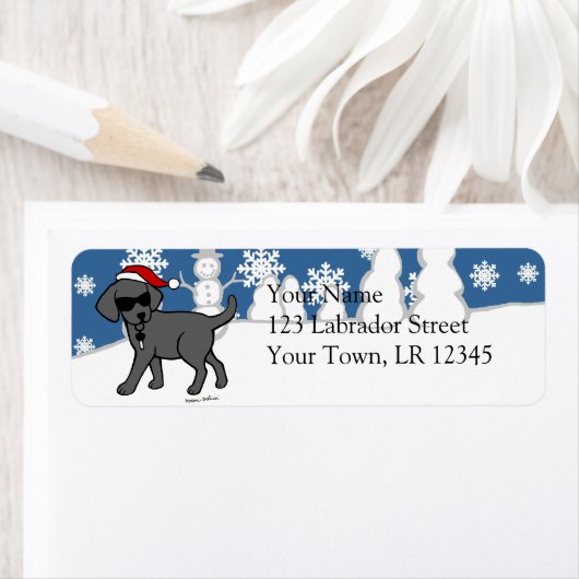 Cool Black Lab Cartoon Weihnachten (Insitu)