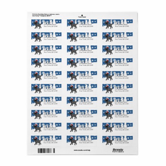 Cool Black Lab Cartoon Weihnachten (Vorne)