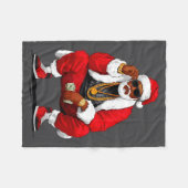 Cool Black Man Santa Claus Christmas African Ameri Fleecedecke (Vorderseite (Horizontal))