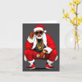 Cool Black Man Santa Claus Christmas African Ameri Karte (Gelbe Blume)