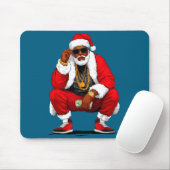 Cool Black Man Santa Claus Christmas African Ameri Mousepad (Mit Mouse)
