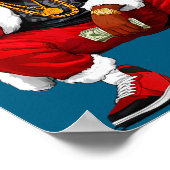 Cool Black Man Santa Claus Christmas African Ameri Poster (Ecke)