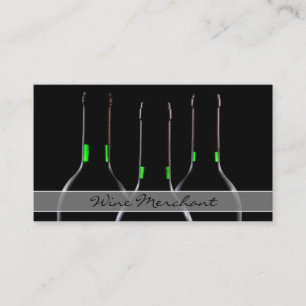 Cool Black Modern Wine Bottle Foto Business Card Visitenkarte