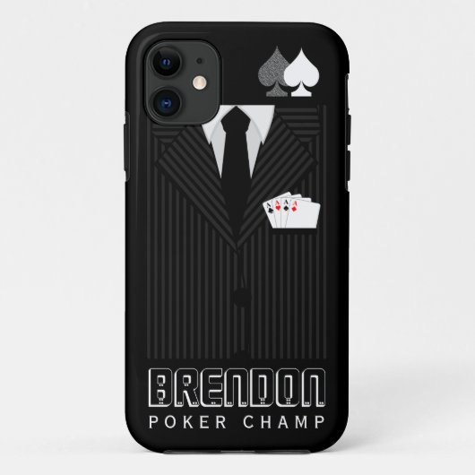 Cool Black Pinstrich Anzug Poker Casino Case-Mate iPhone Hülle (Rückseite)