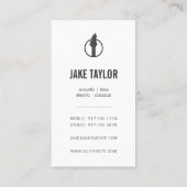 Cool Black & Rose Gold Gitarren-Lektionen Vertikal Visitenkarte (Rückseite)