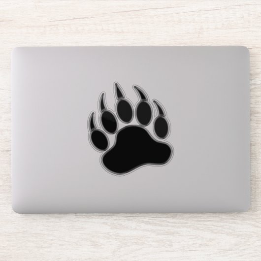 Cool Black Silver Paw Aufkleber (Computer)