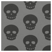 Cool Black Skulls Polka Dots Stoff (Nahaufnahme)